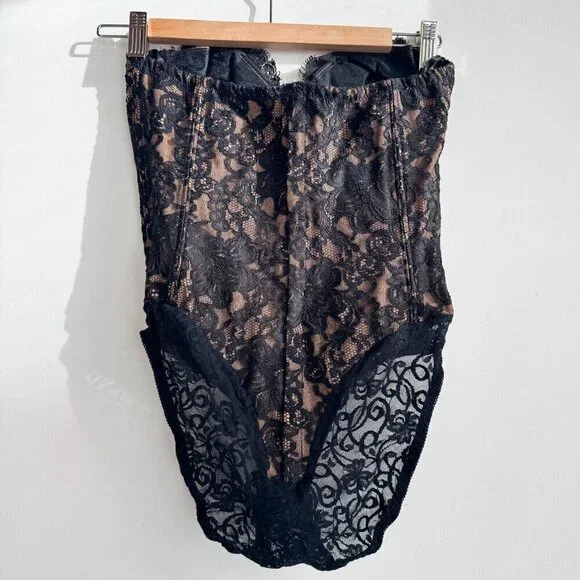 Vintage Berlei USA Black Lace Teddy Bodysuit 34/S
